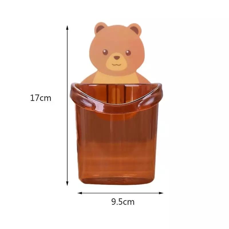 Wall Mounted Bear Toothbrush Holder Cup, Punch Free Storage Rack, Cute Bear Punch Free Bathroom Storage Box, Bathroom Supplies Organizer Wall Mounted Bear Toothbrush Holder Cup, Punch Free Storage Rack, Cute Bear Punch Free Bathroom Storage Box, Bathroom Supplies Organizer